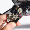 Kirykle 2022 Women Bees Bracelet Black  Pu Leather Bracelet Insect Bracelet Party Accessory Girl Gift