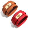 Kirykle 6 Color Multi-Layer Wide Charm Leather Bracelet for Women's Punk Casual Party Jewelry Accessories Birthday Christmas Gif