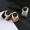 Kirykle Boho Leather Bracelet for Women 2022 Circle Matte Metal Board Charm Wide Bracelet Female Jewelry