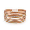 Kirykle  Boho women bracelet Multilayer Rhinestone Chain Leather Bracelet  Crystal Bracelets Bangle Casual Femme Jewelry