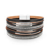 Kirykle  Boho women bracelet Multilayer Rhinestone Chain Leather Bracelet  Crystal Bracelets Bangle Casual Femme Jewelry