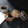 Kirykle  Boho women bracelet Multilayer Rhinestone Chain Leather Bracelet  Crystal Bracelets Bangle Casual Femme Jewelry