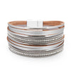 Kirykle  Boho women bracelet Multilayer Rhinestone Chain Leather Bracelet  Crystal Bracelets Bangle Casual Femme Jewelry