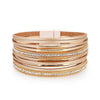 Kirykle  Boho women bracelet Multilayer Rhinestone Chain Leather Bracelet  Crystal Bracelets Bangle Casual Femme Jewelry