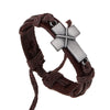 Kirykle Brown Black Cross Leather Bracelet For Men Women Jesus Christian Religious Vintage Jewelry Bracelets &amp; Bangles Sell