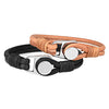 Kirykle Charm Antique Alloy button Hand-Knitted Leather Bracelet Punk Style Bracelet For Women And Men pulseira masculina