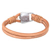 Kirykle Charm Antique Alloy button Hand-Knitted Leather Bracelet Punk Style Bracelet For Women And Men pulseira masculina