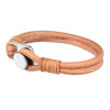 Kirykle Charm Antique Alloy button Hand-Knitted Leather Bracelet Punk Style Bracelet For Women And Men pulseira masculina