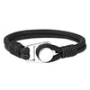 Kirykle Charm Antique Alloy button Hand-Knitted Leather Bracelet Punk Style Bracelet For Women And Men pulseira masculina