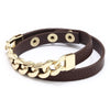 Kirykle Charm Gold Chain Bracelet for Women Plaid Leather Bracelet Six Colors Adjustable Multi-layer Bracelet Girl Gift