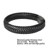 Kirykle Charm Male Jewelry Braided Leather Bracelet Handmade Bracelet Black Stainless Steel Magnetic Clasps Men Wrist Band