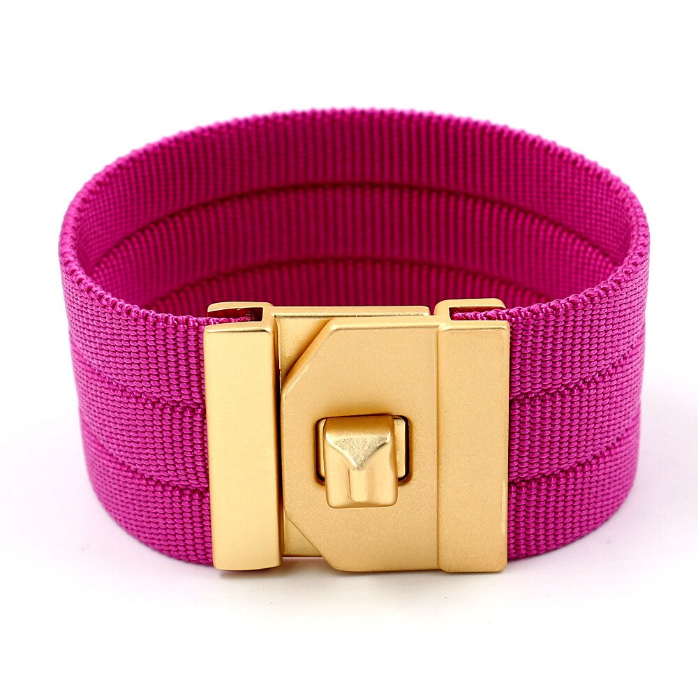 Kirykle Charm Wide Braided band bracelet  Multicolor Gold simple clasp bracelet Hip Hop Wrap Style Bracelet Personality Jewelry