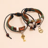 Kirykle Couple Bracelet Set 2 Pieces Heart Lock Key Charm Style Handmade Leather Bracelet Jewelry