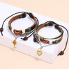 Kirykle Couple Bracelet Set 2 Pieces Heart Lock Key Charm Style Handmade Leather Bracelet Jewelry