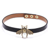 Kirykle Cute Bee Choker Necklace Black Leather Chain Short Necklace Clavicle Collar Girls Neck Chain Simple Personality NeckBand