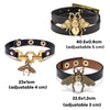 Kirykle Cute Bee Women Bracelet Adjustable Leather Bracelet Charm Gold Alloy Set Zircon Bee Bracelet  Femme Party Jewelry Gift