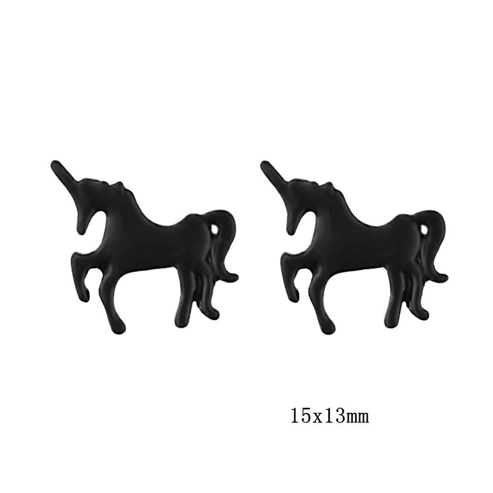 Kirykle Cute Black Cat Turtle unicorn bee Stud Earrings Copper Studs Earings Jewelry For Women Girls design Jewelry