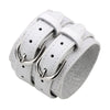 Kirykle Double Belt Leather Wrist Friendship Big Wide Bracelet for Men Buckle Vintage Punk Jewelry