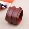 Kirykle Double Belt Leather Wrist Friendship Big Wide Bracelet for Men Buckle Vintage Punk Jewelry