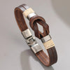 Kirykle Jewelry Punk Rock Antique Copper Plated PU Leather Bracelet&amp;Bangle for Women Men Friendship Party Gift