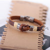 Kirykle Jewelry Punk Rock Antique Copper Plated PU Leather Bracelet&amp;Bangle for Women Men Friendship Party Gift