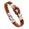 Kirykle Jewelry Punk Rock Antique Copper Plated PU Leather Bracelet&amp;Bangle for Women Men Friendship Party Gift