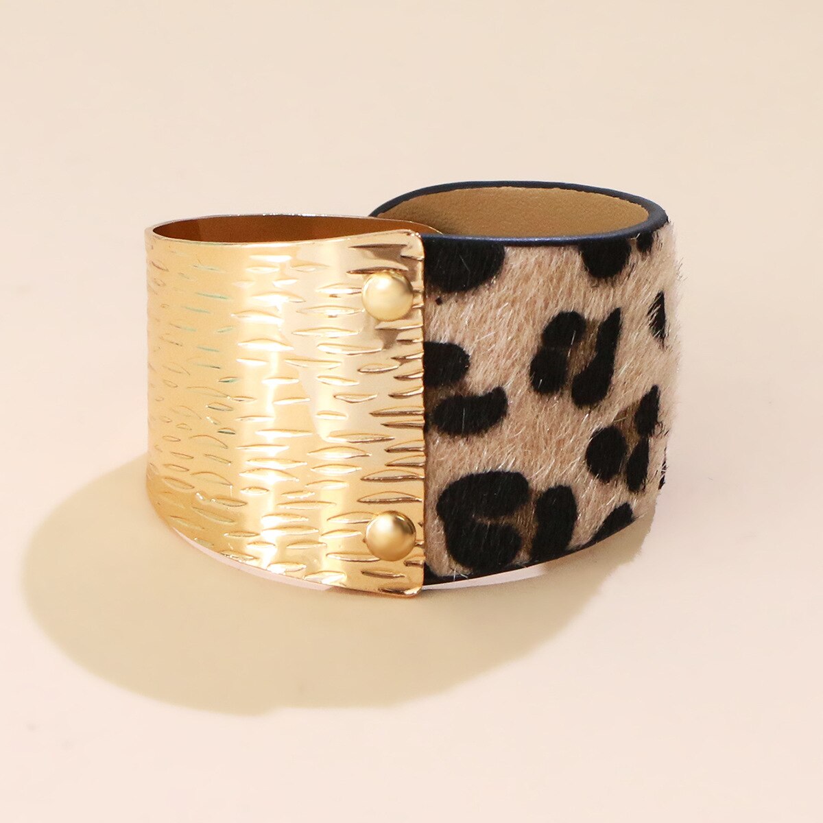 Kirykle Leopard Print Bracelet&Bangle For Women Bohemian Leather Vintage Gold Color Wide Cuff Bracelets Jewelry Gifts