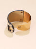 Kirykle Leopard Print Bracelet&amp;Bangle For Women Bohemian Leather Vintage Gold Color Wide Cuff Bracelets Jewelry Gifts