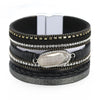 Kirykle Multilayer Braided Leopard Leather Bracelets for Women Resin Charm Roman Numerals Bracelet Couple Jewelry Gifts
