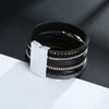 Kirykle Multilayer Braided Leopard Leather Bracelets for Women Resin Charm Roman Numerals Bracelet Couple Jewelry Gifts