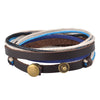 Kirykle  Genuine Leather Bracelet for Women &amp; Men,Unisex Multilayer Leather Adjustable Bracelet Cuff Wrap Multicolor Rope Wristb