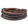 Kirykle  Genuine Leather Bracelet for Women &amp; Men,Unisex Multilayer Leather Adjustable Bracelet Cuff Wrap Multicolor Rope Wristb