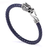 Kirykle Genuine Leather Braided Handmade Jewelry Dragon Hook Stylish Boho Wrap Bracelet
