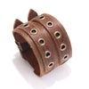 Kirykle Genuine Leather Double Layer Metal Punk Stylish Rock Bracelet Jewelry