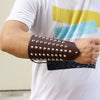 Kirykle Genuine Leather Silver Tone Stud Multi Accessory Wrist Guard Bracelet Jewelry For Men