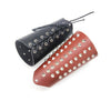 Kirykle Genuine Leather Silver Tone Stud Multi Accessory Wrist Guard Bracelet Jewelry For Men