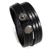 Kirykle Genuine Leather Wrap Bracelet For Men Black Brown Length Adjustable Leather Jewelry