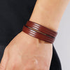 Kirykle Genuine Leather Wrap Bracelet For Men Black Brown Length Adjustable Leather Jewelry