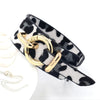 Kirykle Geometric Girl Trendy Leopard Print Wide Leather Bracelets Women Vintage Bangle Female Wedding Jewelry