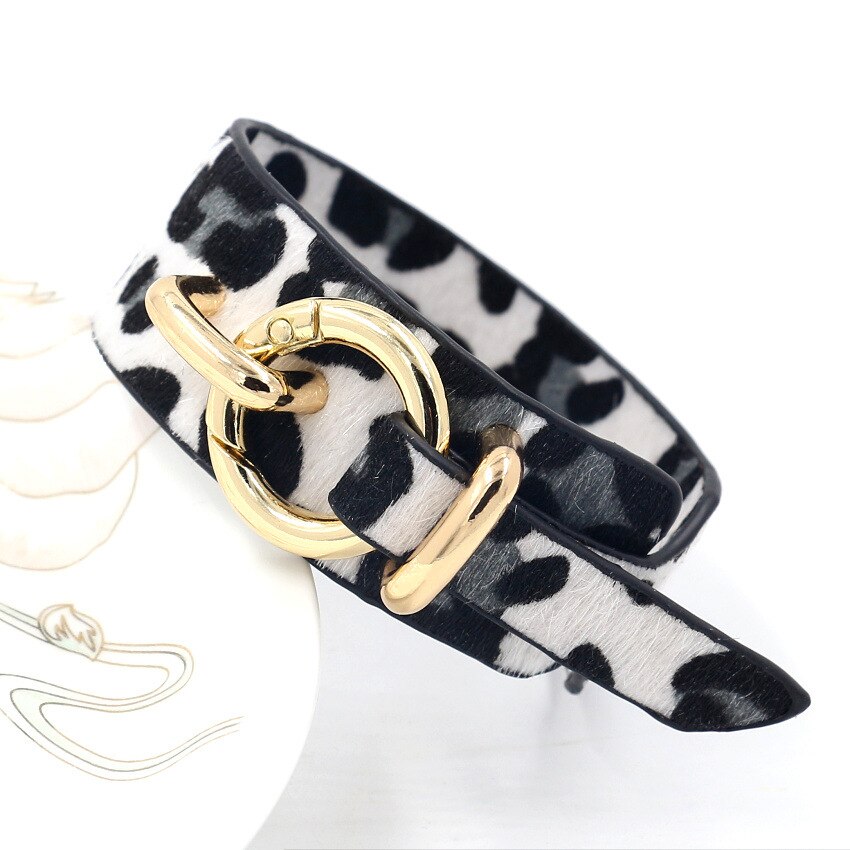 Kirykle Geometric Girl Trendy Leopard Print Wide Leather Bracelets Women Vintage Bangle Female Wedding Jewelry