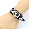 Kirykle Geometric Girl Trendy Leopard Print Wide Leather Bracelets Women Vintage Bangle Female Wedding Jewelry