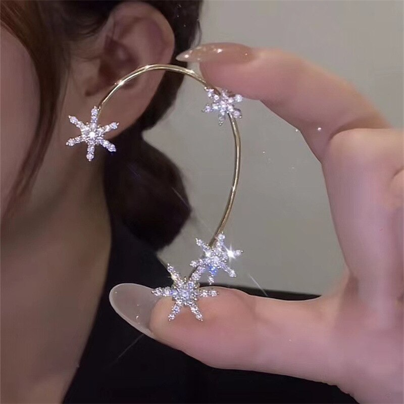 Kirykle Gold Silver Color Metal Butterfly EarClips Without Piercing For Women Sparkling Zircon Ear Cuff Earrings Wedding Jewelry