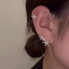 Kirykle Gold Silver Color Metal Butterfly EarClips Without Piercing For Women Sparkling Zircon Ear Cuff Earrings Wedding Jewelry