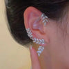 Kirykle Gold Silver Color Metal Butterfly EarClips Without Piercing For Women Sparkling Zircon Ear Cuff Earrings Wedding Jewelry