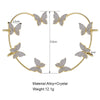 Kirykle Gold Silver Color Metal Butterfly EarClips Without Piercing For Women Sparkling Zircon Ear Cuff Earrings Wedding Jewelry