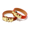 Kirykle Gold Tone Metal Clasp  Bracelet for Women Rock Punk Casual Leather Bracelet Style Jewelry Gilrfriend Gift