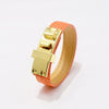 Kirykle Gold Tone Metal Clasp  Bracelet for Women Rock Punk Casual Leather Bracelet Style Jewelry Gilrfriend Gift