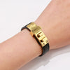Kirykle Gold Tone Metal Clasp  Bracelet for Women Rock Punk Casual Leather Bracelet Style Jewelry Gilrfriend Gift