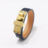 Kirykle Gold Tone Metal Clasp  Bracelet for Women Rock Punk Casual Leather Bracelet Style Jewelry Gilrfriend Gift