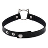 Kirykle Halloween Cat Decor Sexy Leather Choker Necklace Women Turkish Festival Rave Jewelry Punk Gothic Necklace
